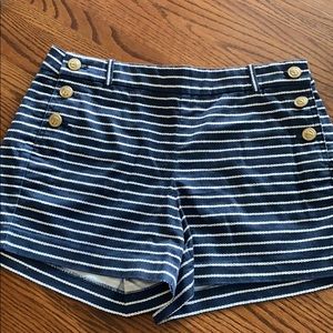 J Crew navy white stripe sailor shorts size 6